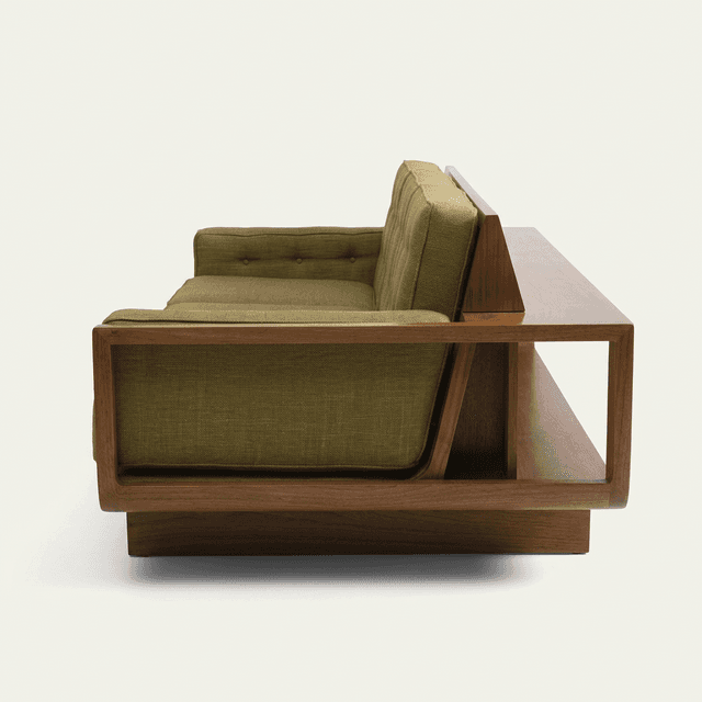 The Sapele Sofa side