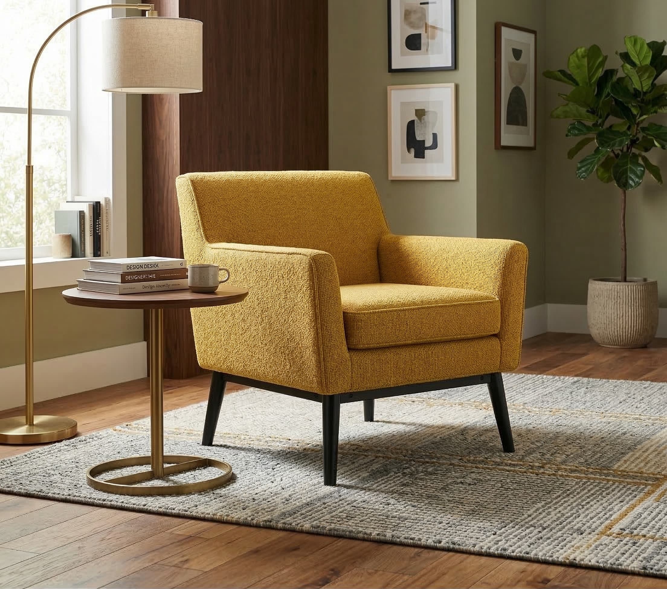 The Sola Chair Yellow Ochre realistic